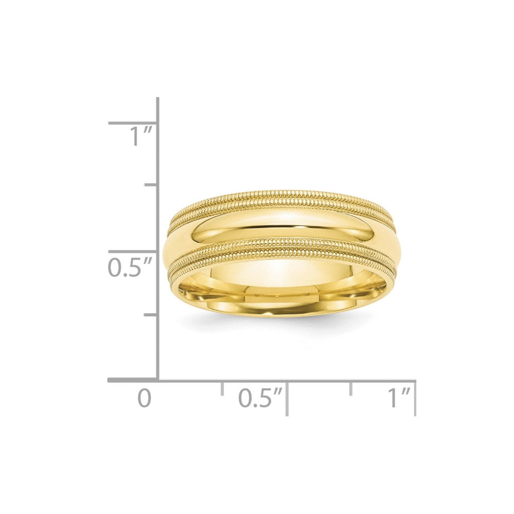 10KY 7mm Double Milgrain Comfort Fit Band