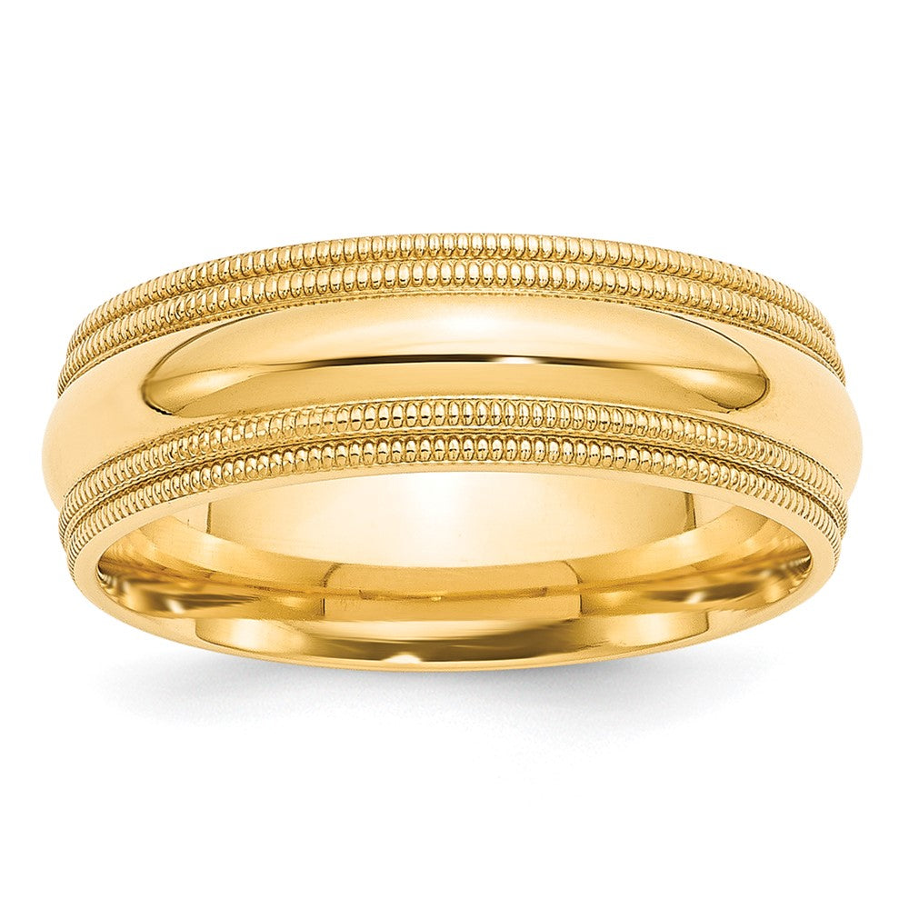 10KY 7mm Double Milgrain Comfort Fit Band