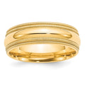 10KY 7mm Double Milgrain Comfort Fit Band