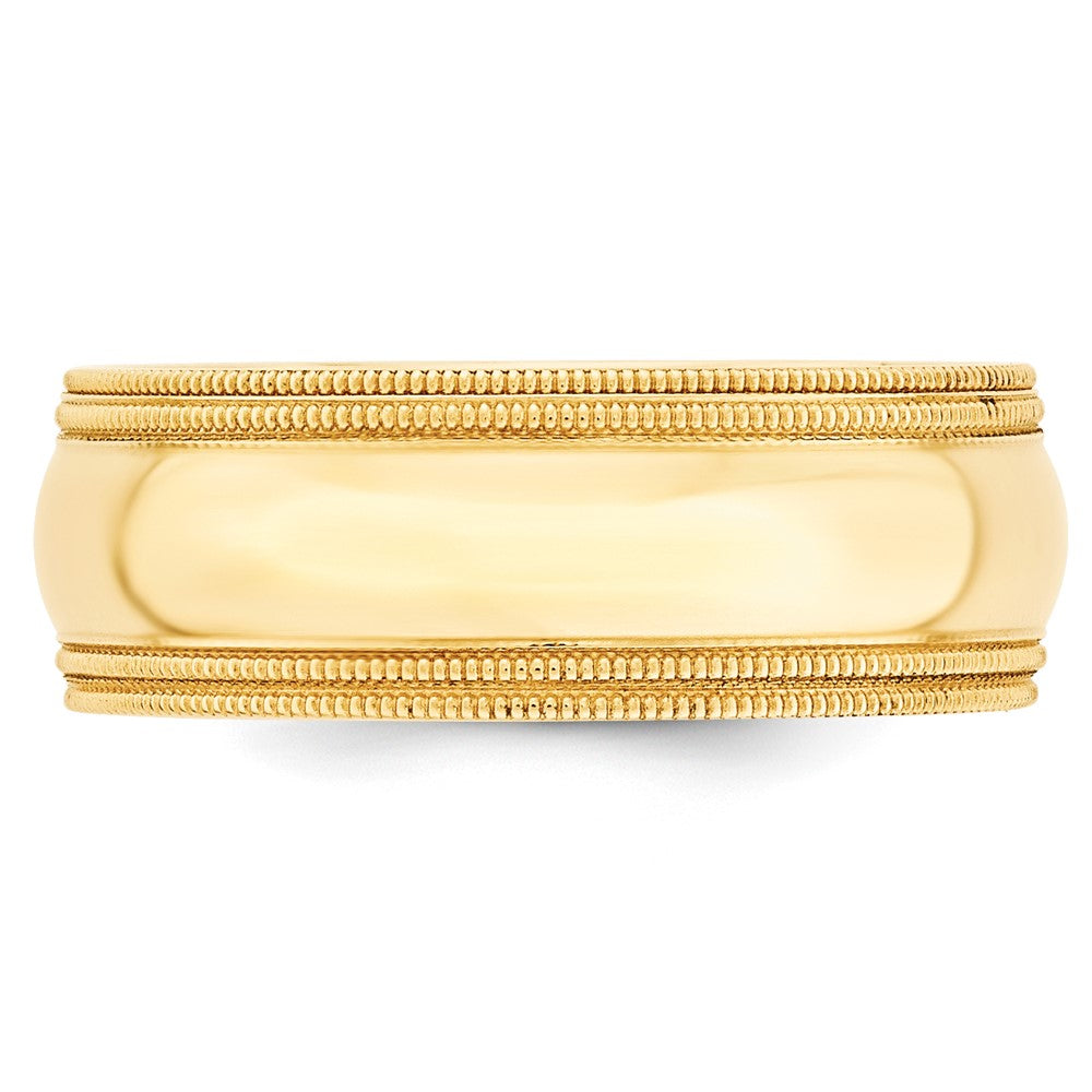 10KY 8mm Double Milgrain Comfort Fit Band