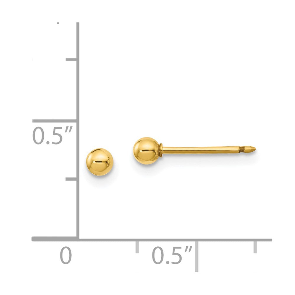 Inverness 14k 3mm Ball Post Earrings