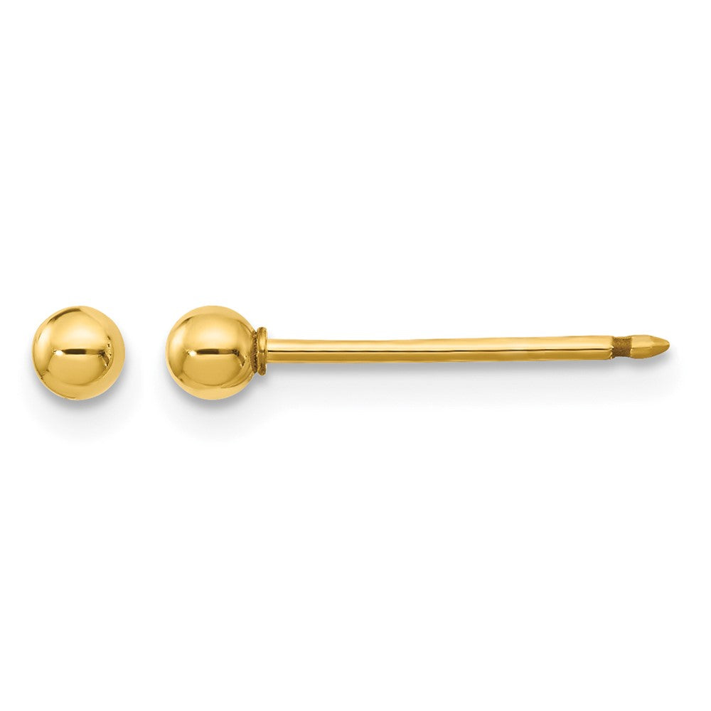 Inverness 14k Polished 3mm Ball Long Post Earrings