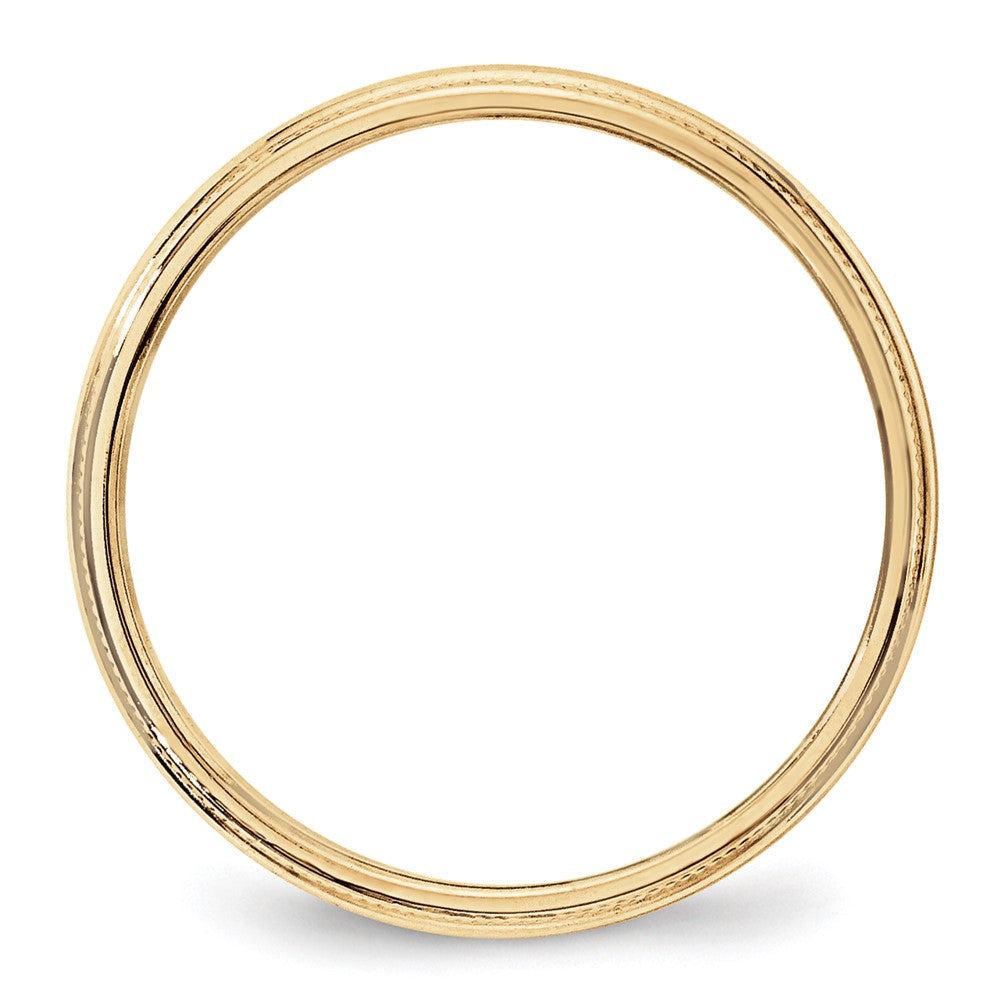 10KY 3mm Milgrain Half Round Band