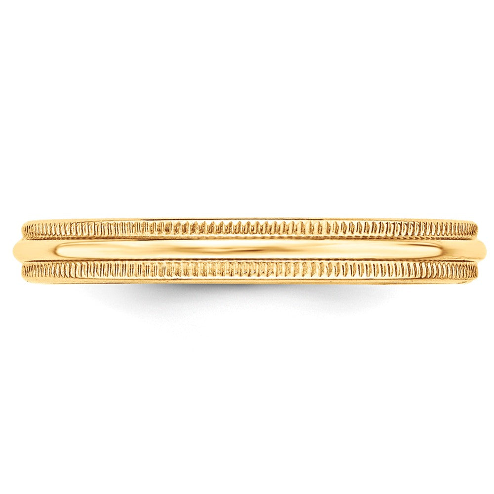 10KY 3mm Milgrain Half Round Band