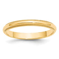 10KY 3mm Milgrain Half Round Band