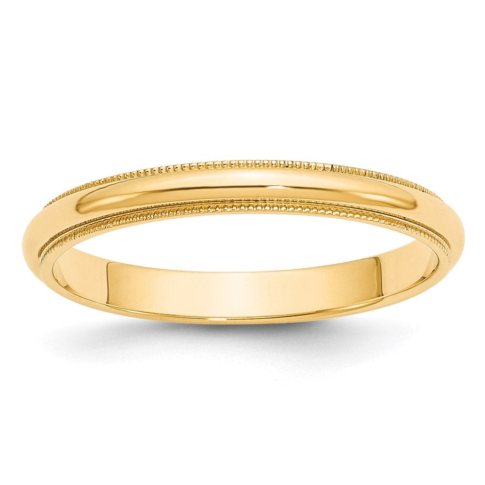 10KY 3mm Milgrain Half Round Band