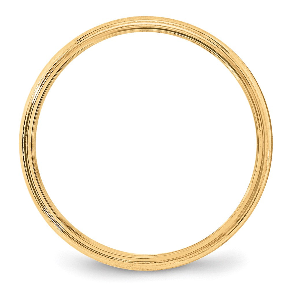 10KY 4mm Milgrain Half Round Band
