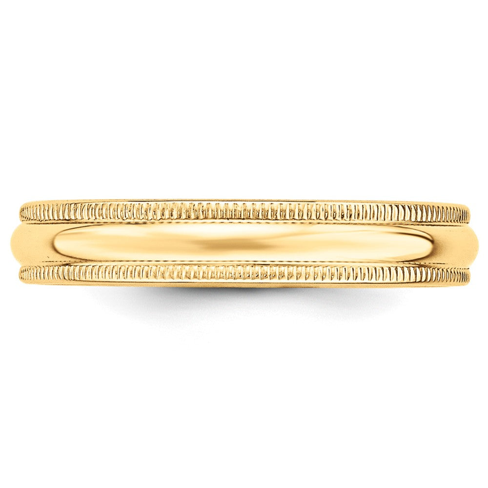 10KY 4mm Milgrain Half Round Band