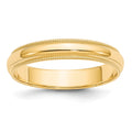 10KY 4mm Milgrain Half Round Band