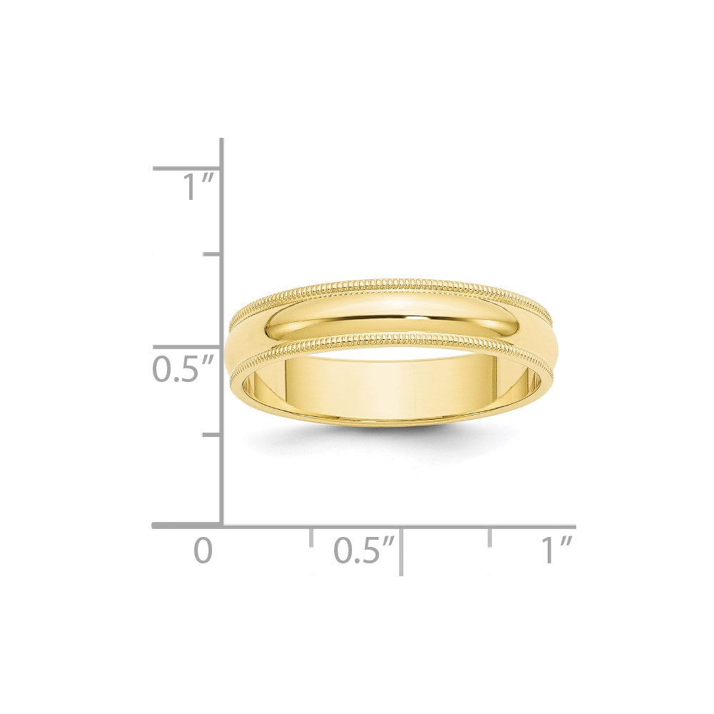10KY 5mm Milgrain Half Round Band