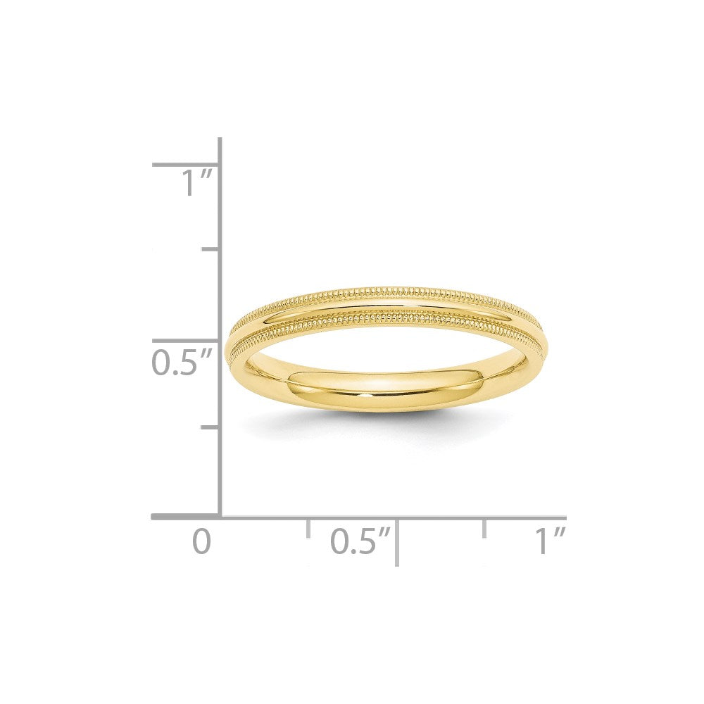 10KY 3mm Milgrain Comfort Fit Band