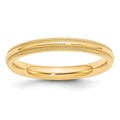 10KY 3mm Milgrain Comfort Fit Band