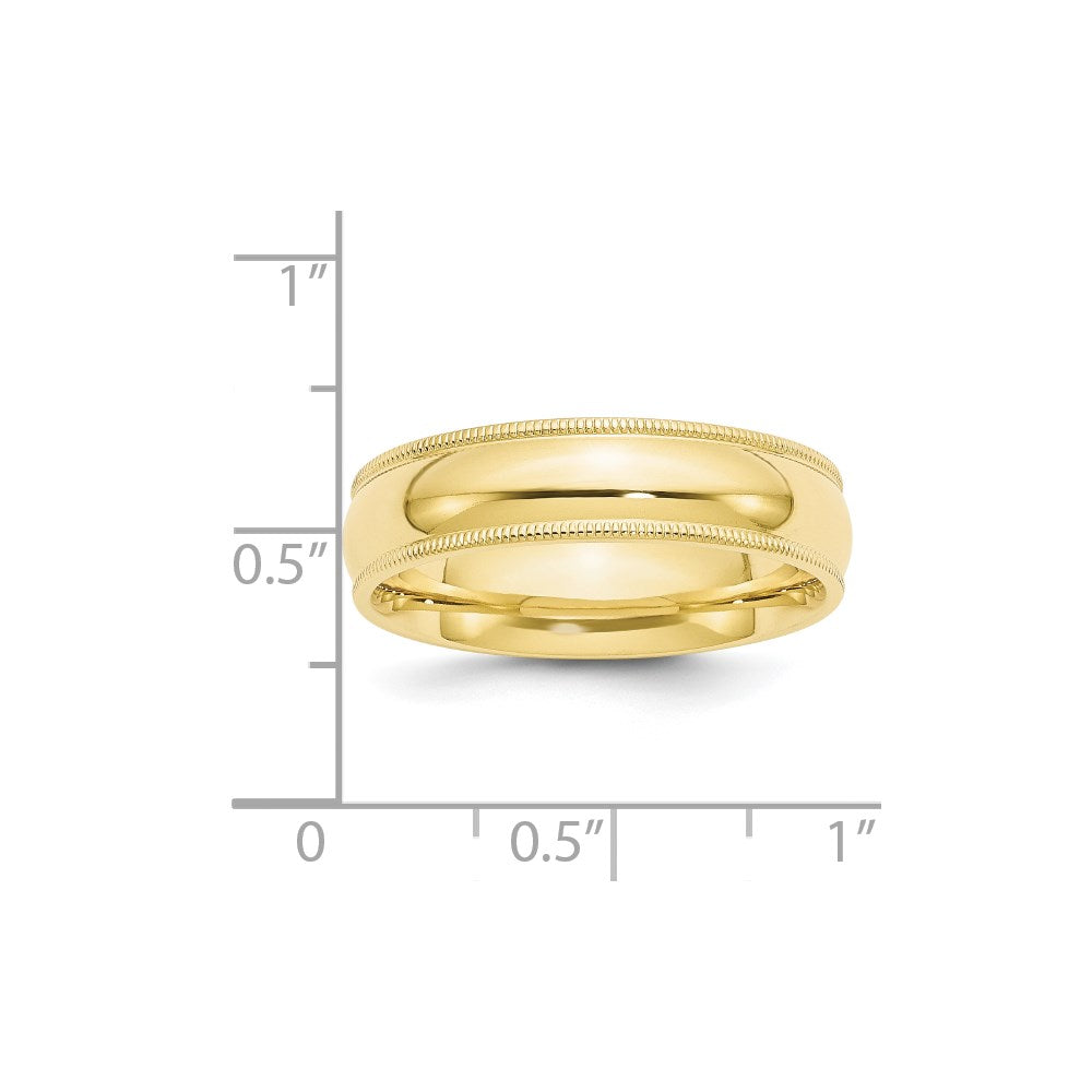 10KY 6mm Milgrain Comfort Fit Band