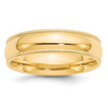 10KY 6mm Milgrain Comfort Fit Band