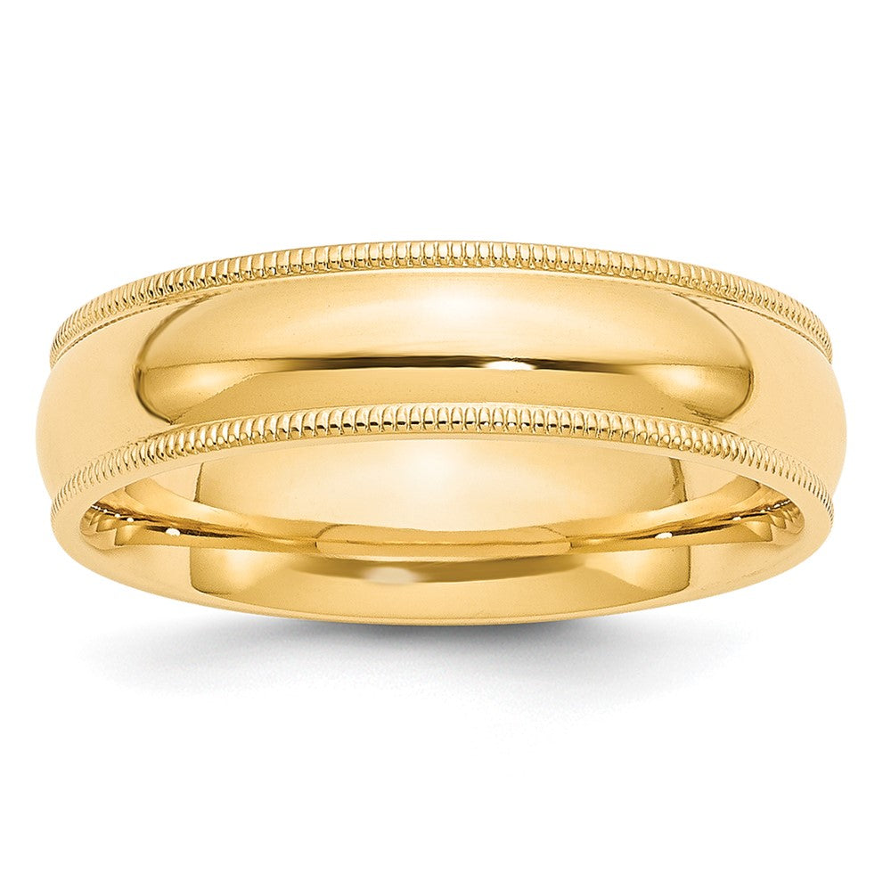 10KY 6mm Milgrain Comfort Fit Band