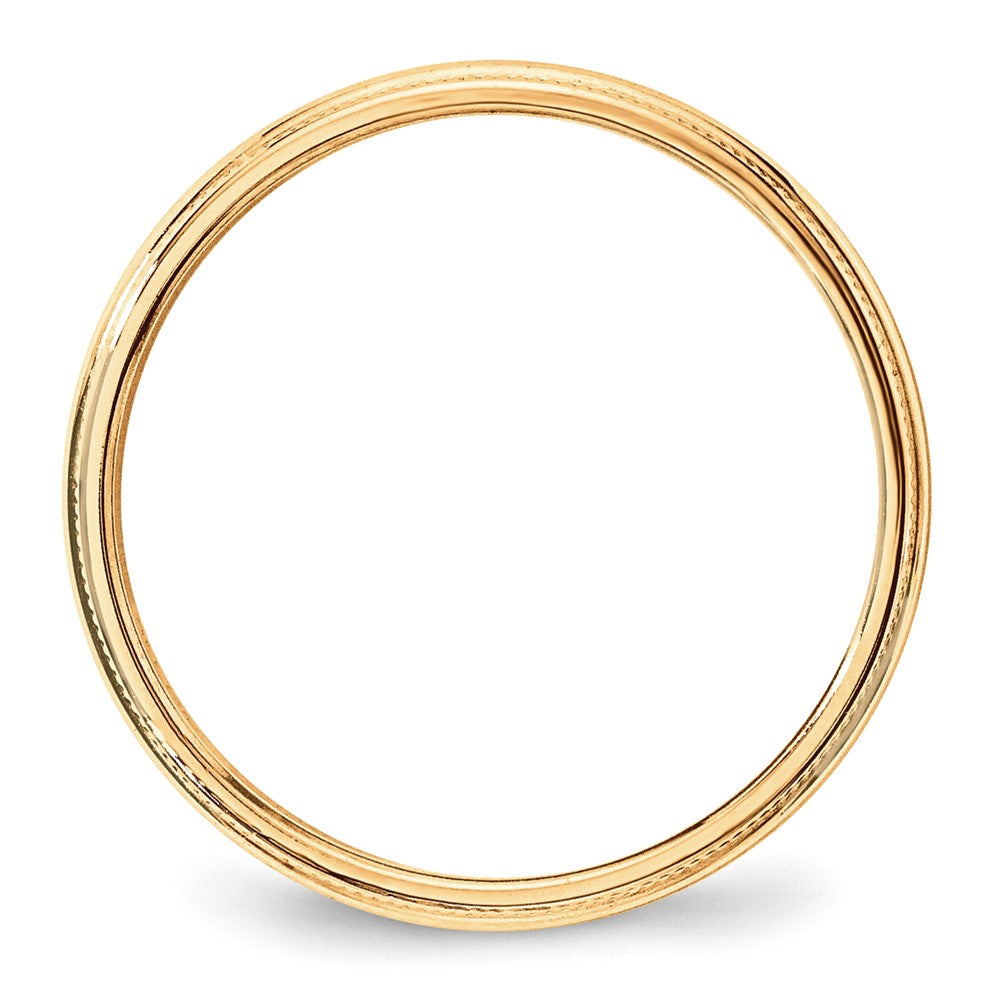 10KY 3mm LTW Milgrain Half Round Band