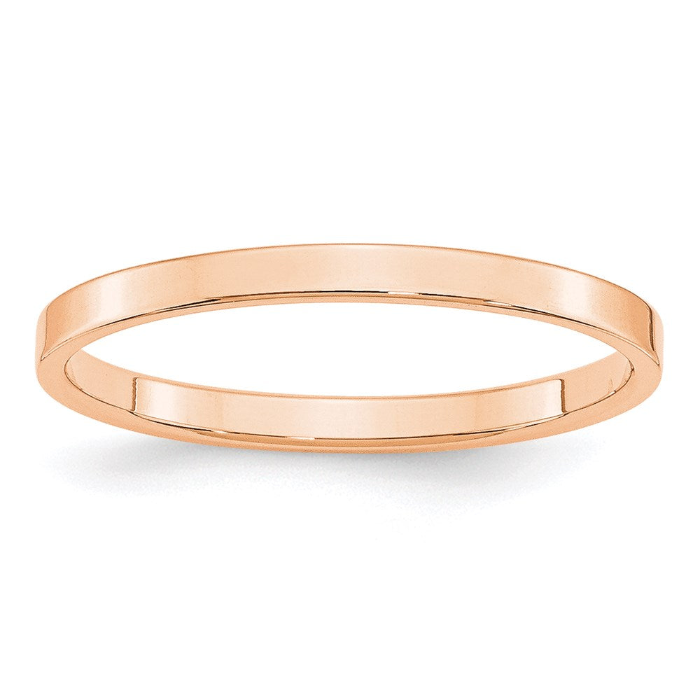 10k Rose Gold 2mm LTW Flat Band