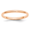 10k Rose Gold 2mm Half Round Band