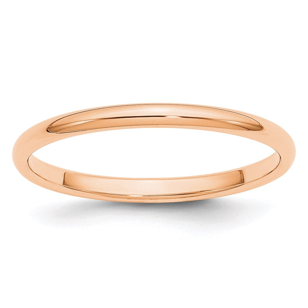 10k Rose Gold 2mm Half Round Band