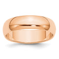 10k Rose Gold 6mm Half Round Band