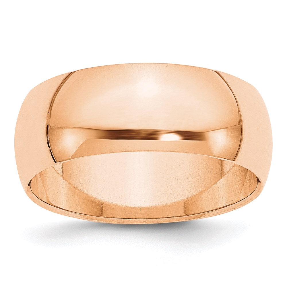 10k Rose Gold 8mm Half Round Band