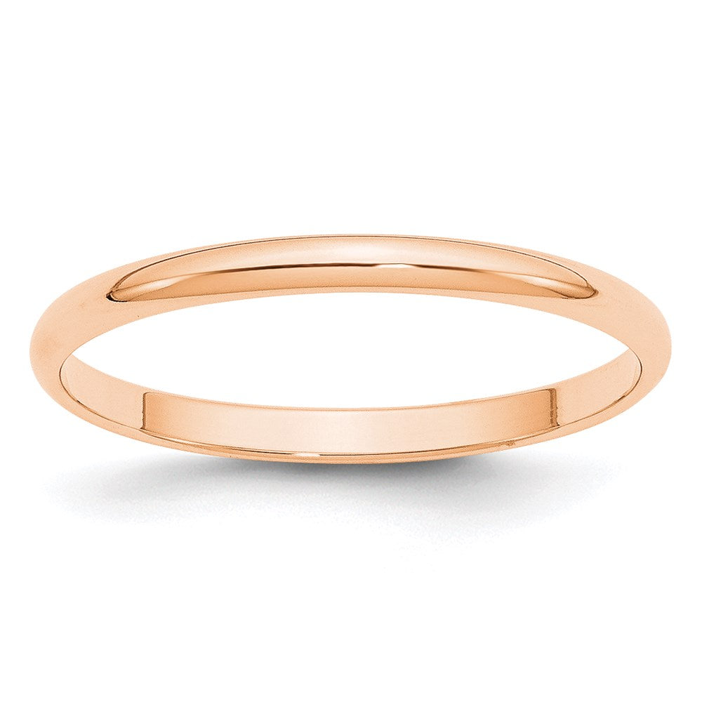 10k Rose Gold 2mm LTW Half Round Band