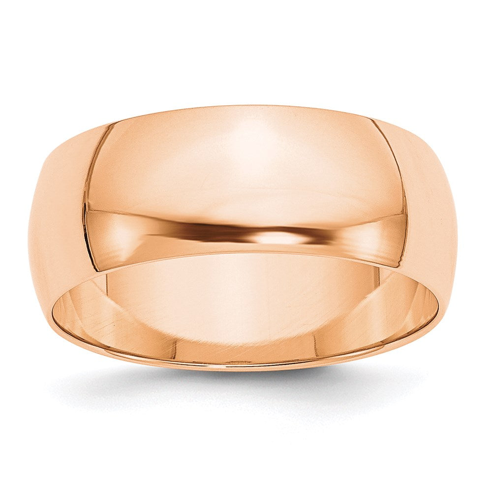 10k Rose Gold 8mm LTW Half Round Band