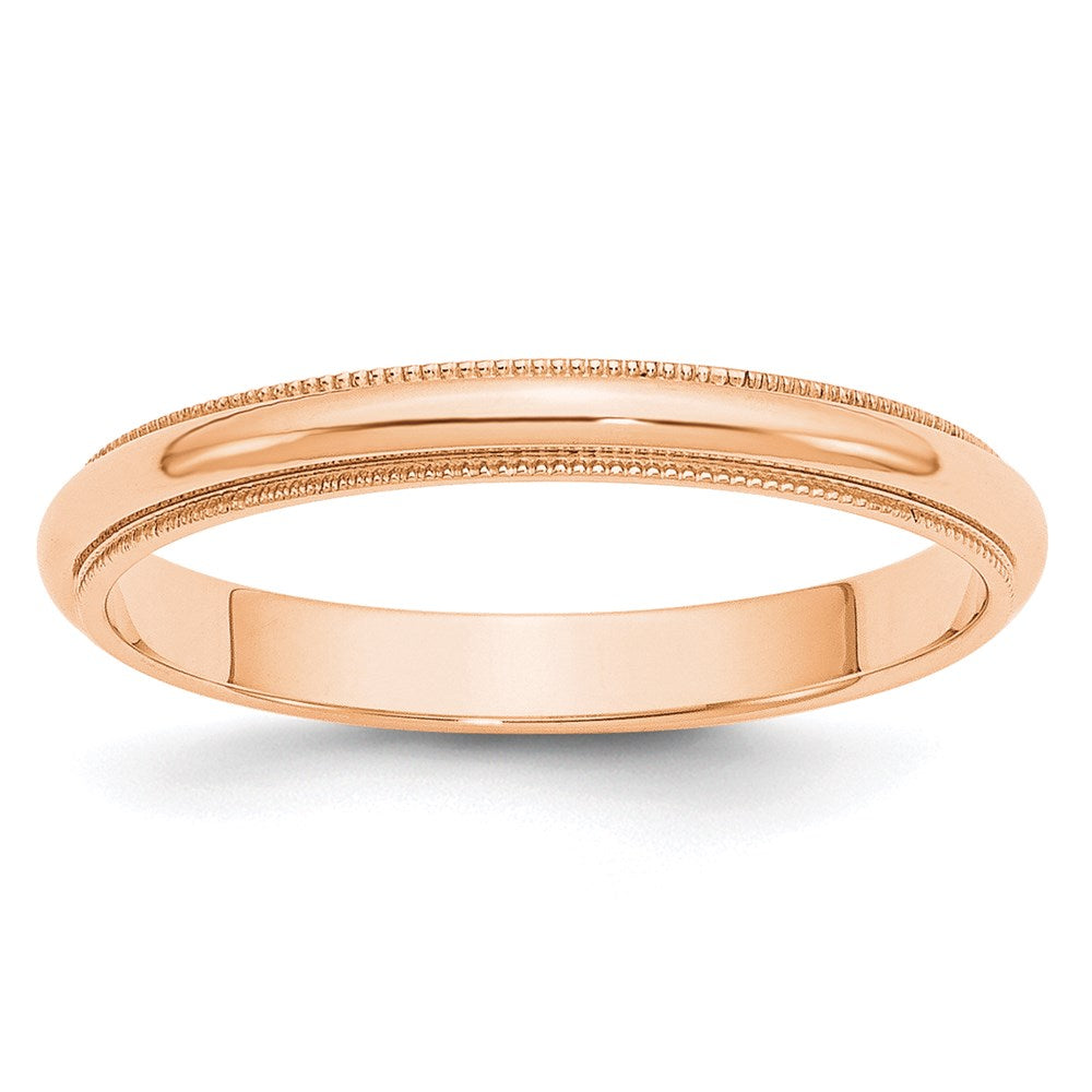 10k Rose Gold 3mm Milgrain Half Round Band