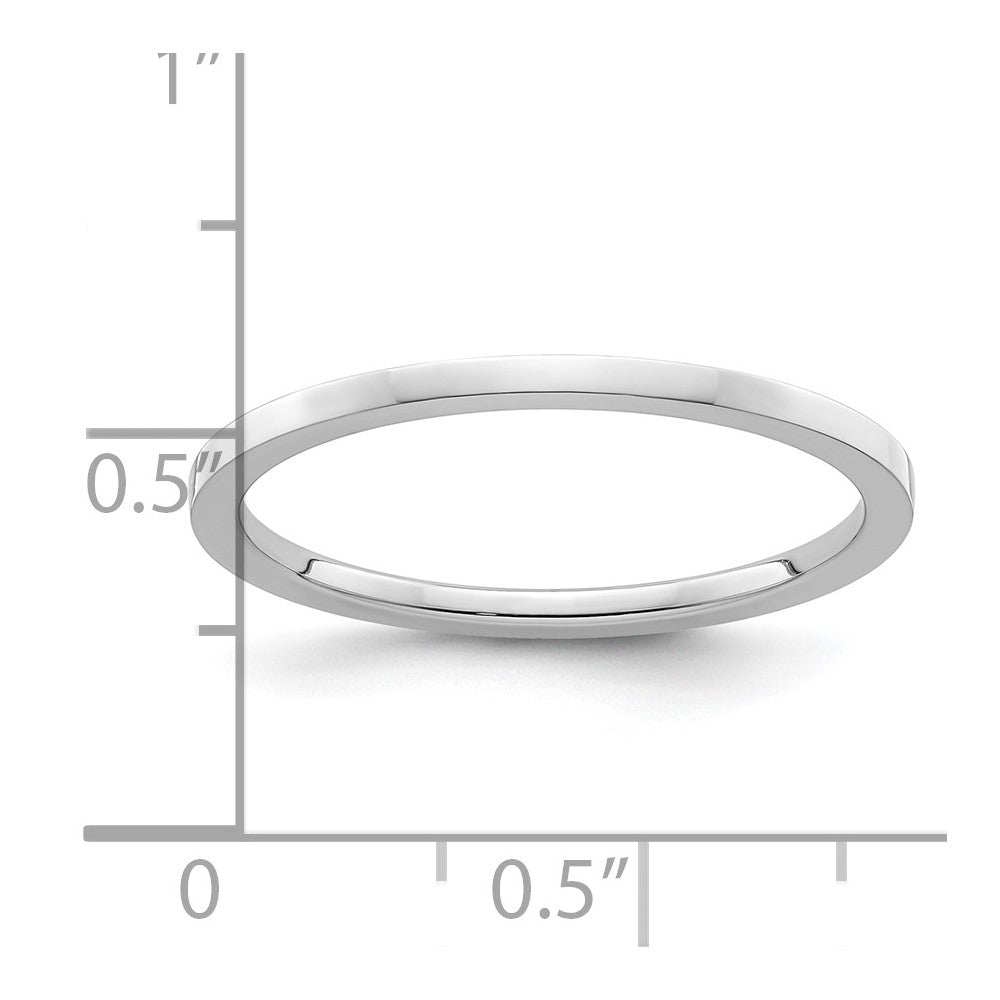 10K White Gold 1.2mm Flat Stackable Band