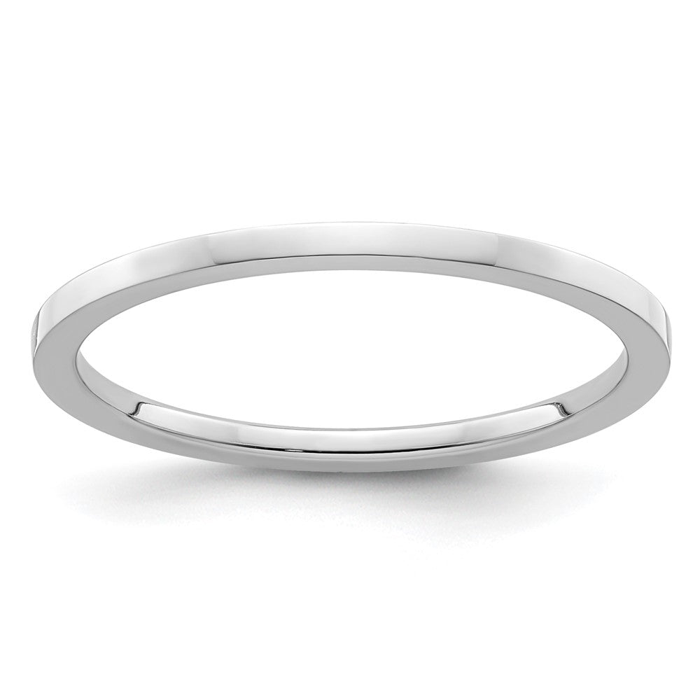 10K White Gold 1.2mm Flat Stackable Band