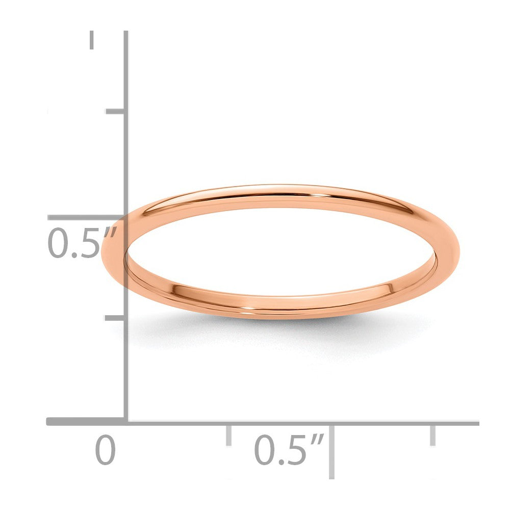 10K Rose Gold 1.2mm Half Round Stackable Band