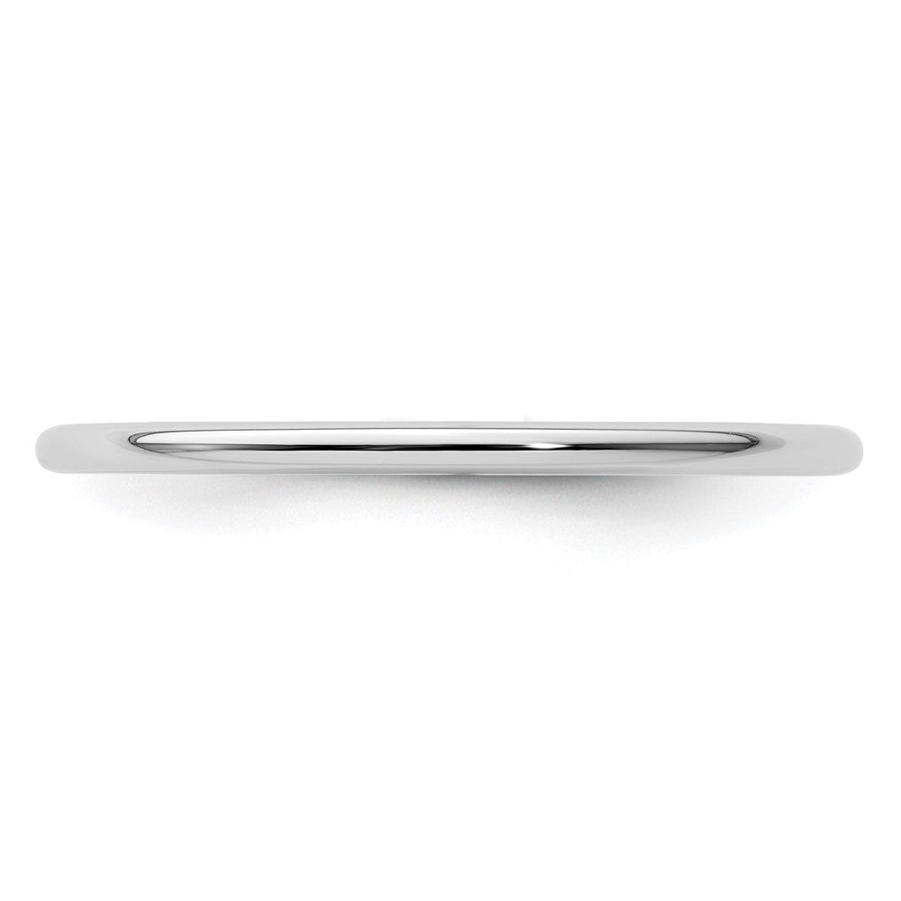 10K White Gold 1.2mm Half Round Stackable Band