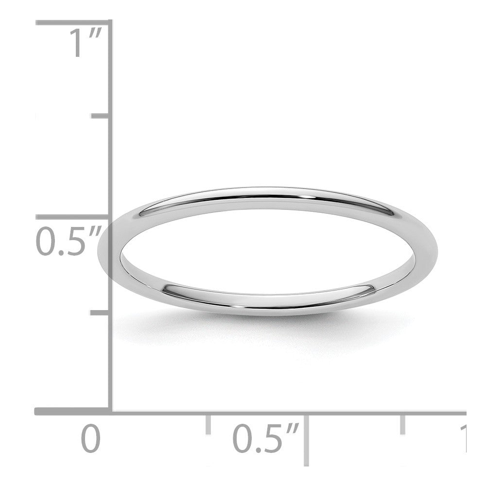 10K White Gold 1.2mm Half Round Stackable Band