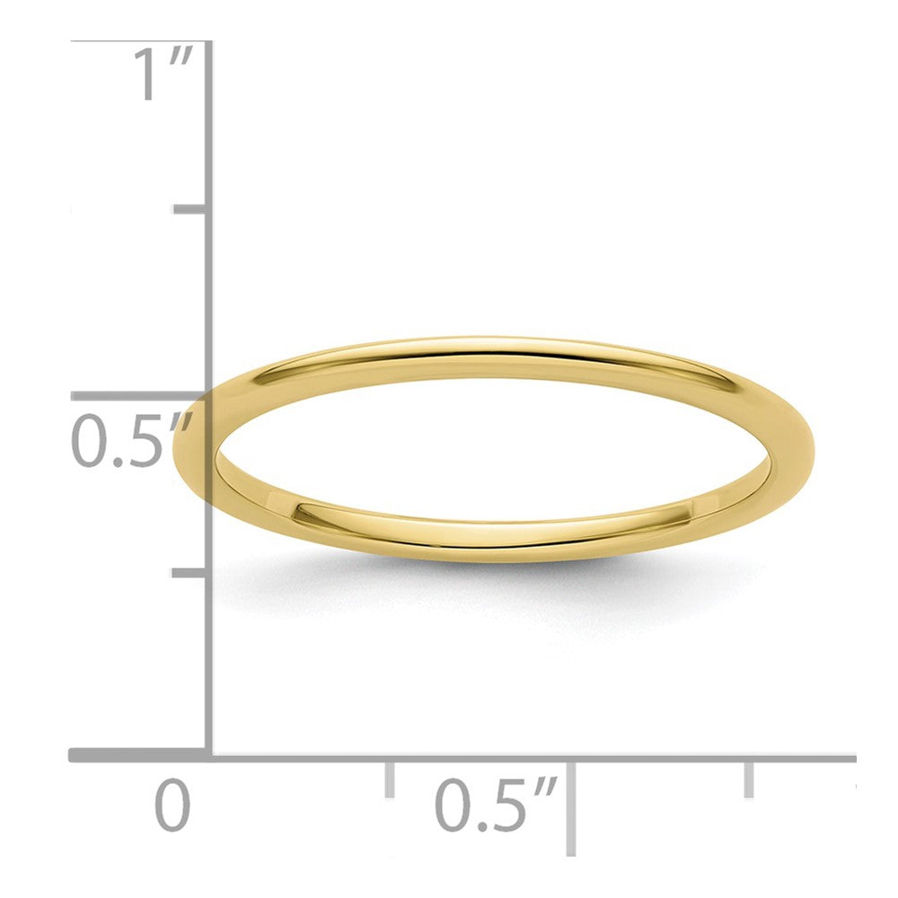 10K Gold 1.2mm Half Round Stackable Band