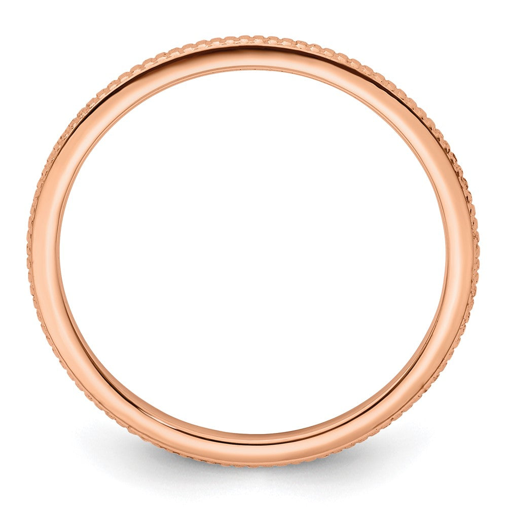 10K Rose Gold 1.2mm Bead Stackable Band