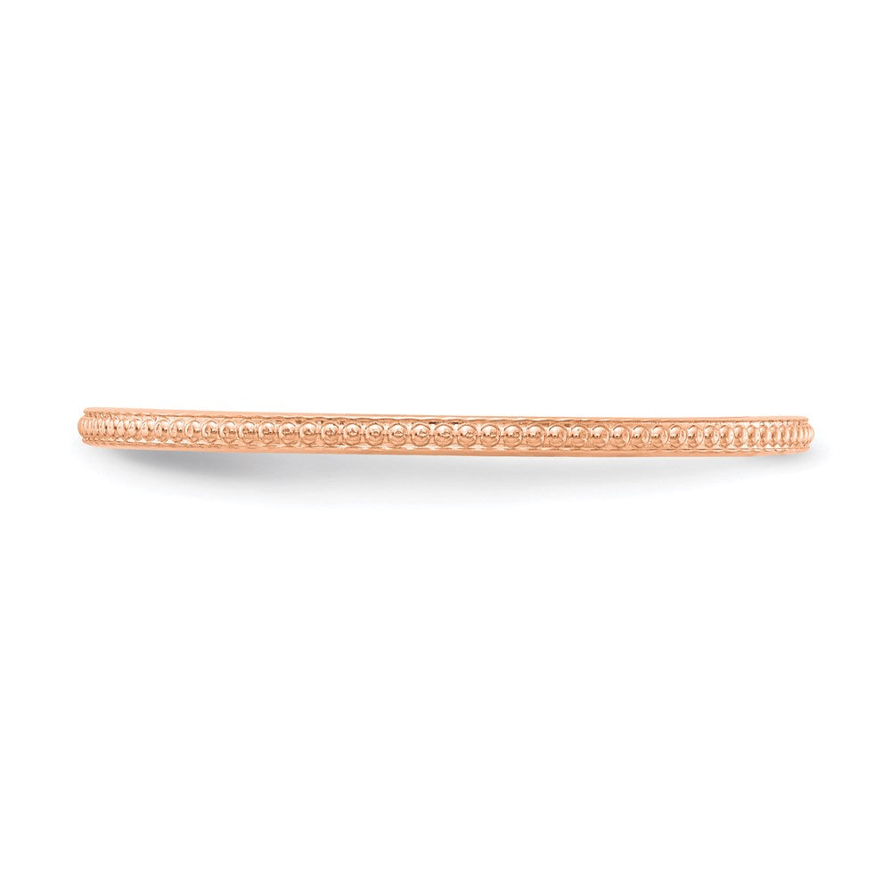 10K Rose Gold 1.2mm Bead Stackable Band