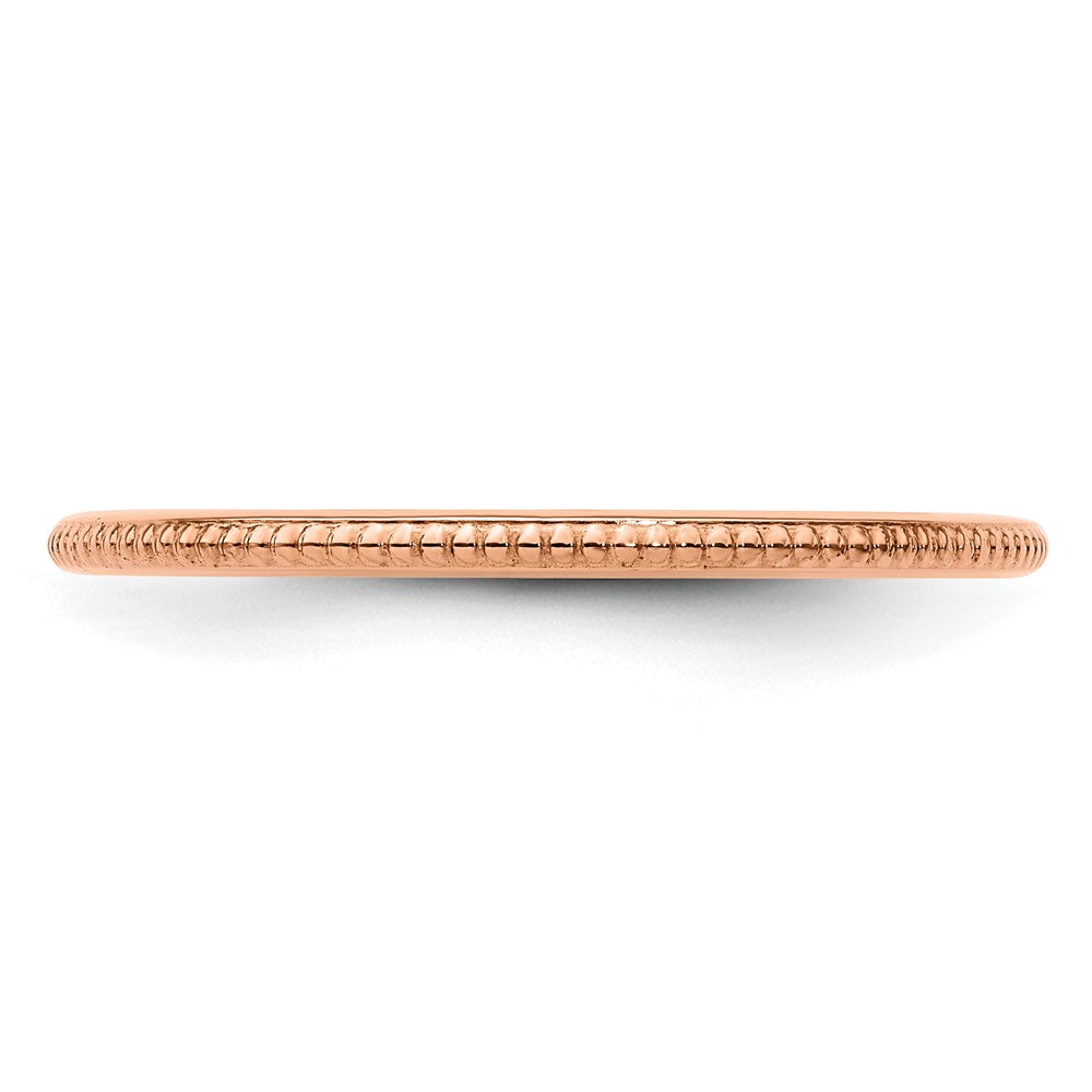 10K Rose Gold 1.2mm Bead Stackable Band