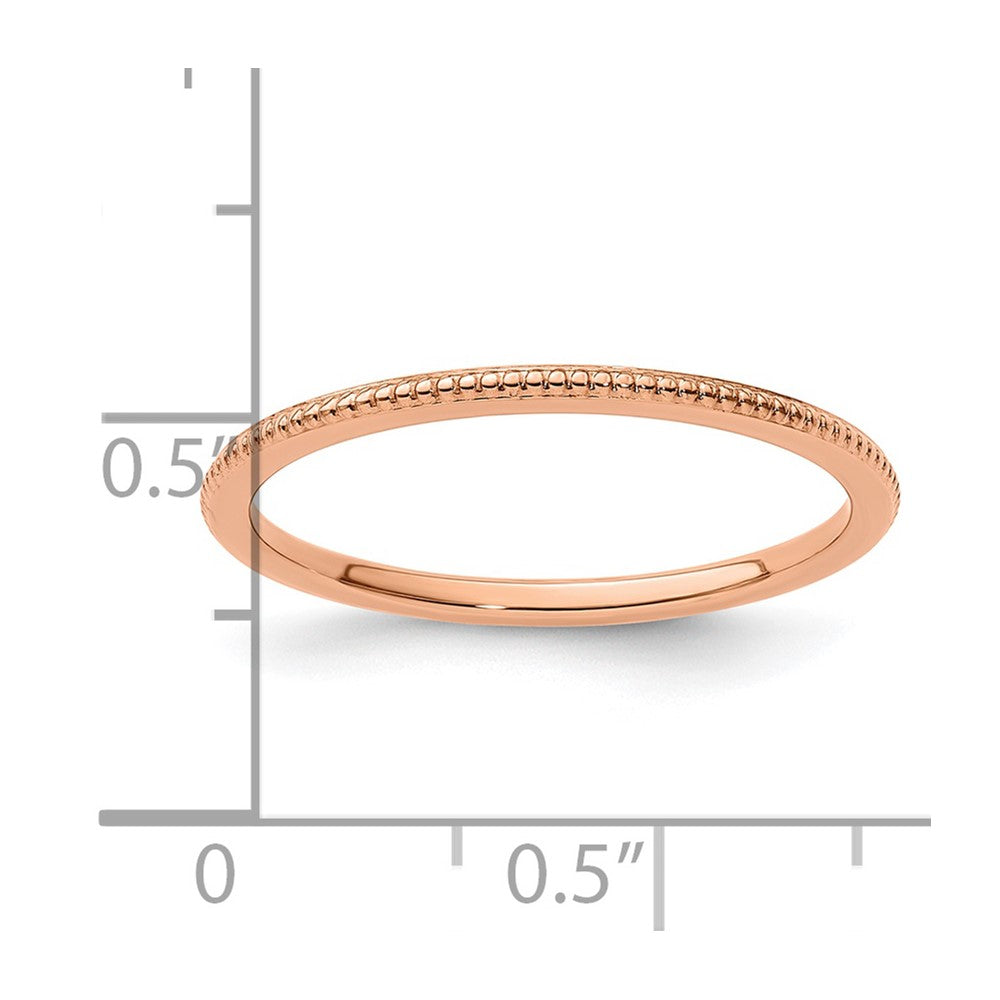 10K Rose Gold 1.2mm Bead Stackable Band