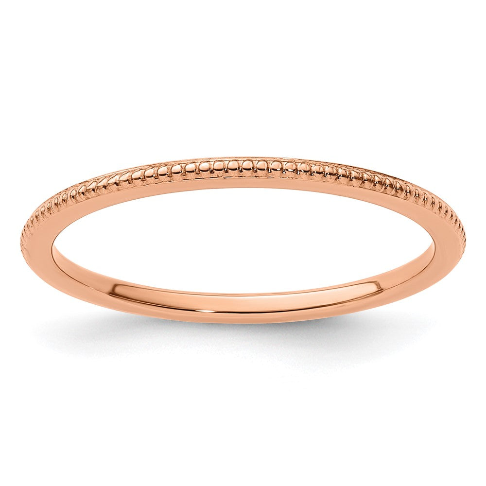 10K Rose Gold 1.2mm Bead Stackable Band