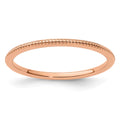 10K Rose Gold 1.2mm Bead Stackable Band