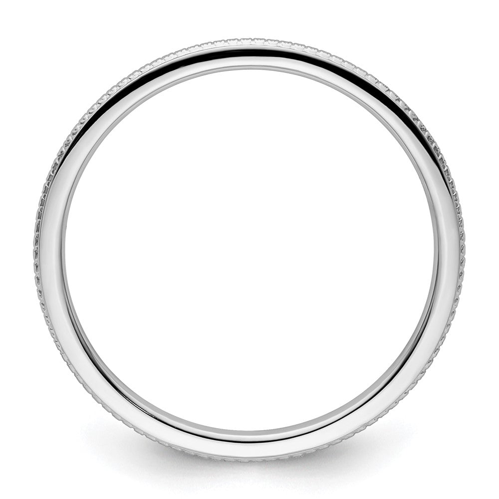 10K White Gold 1.2mm Bead Stackable Band