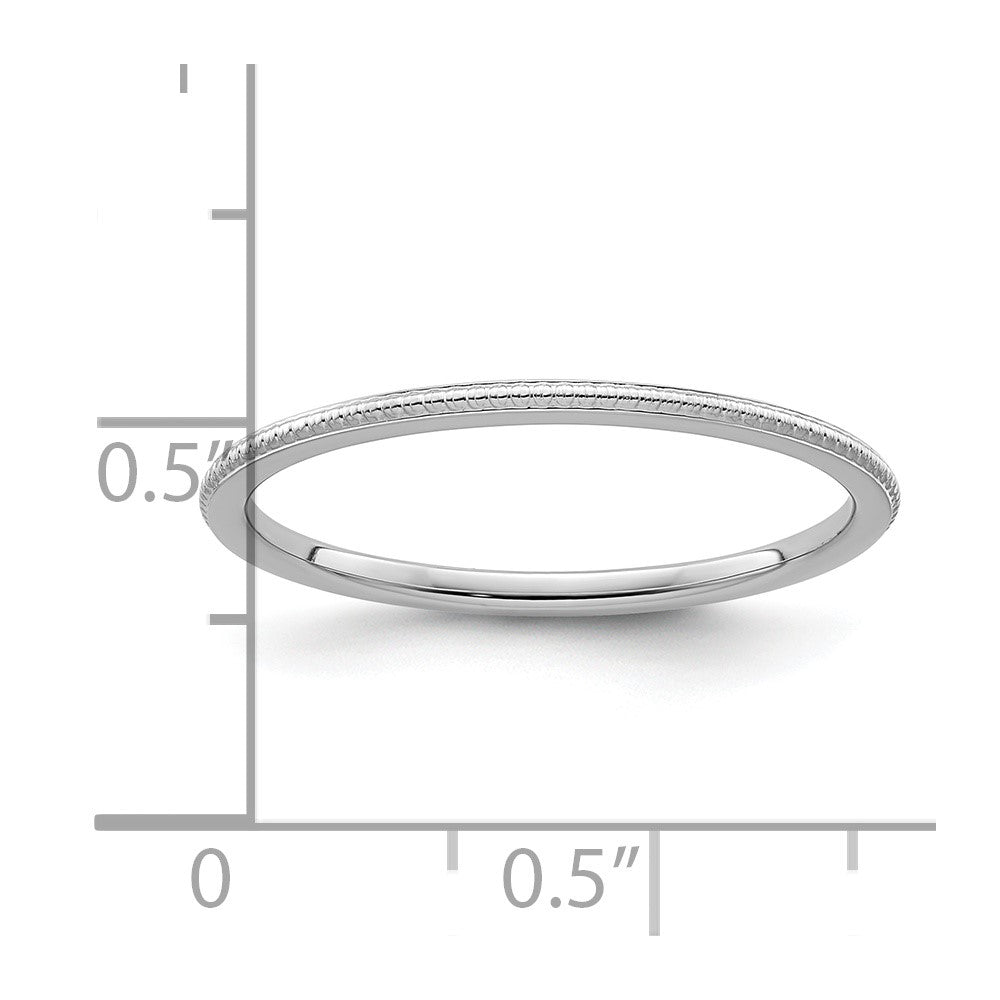 10K White Gold 1.2mm Bead Stackable Band