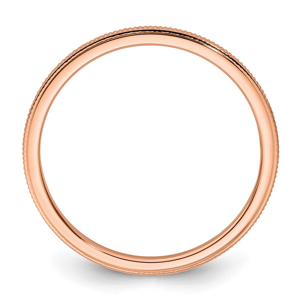 10K Rose Gold 1.2mm Milgrain Stackable Band