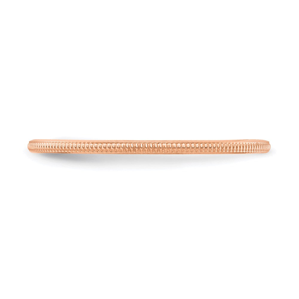 10K Rose Gold 1.2mm Milgrain Stackable Band