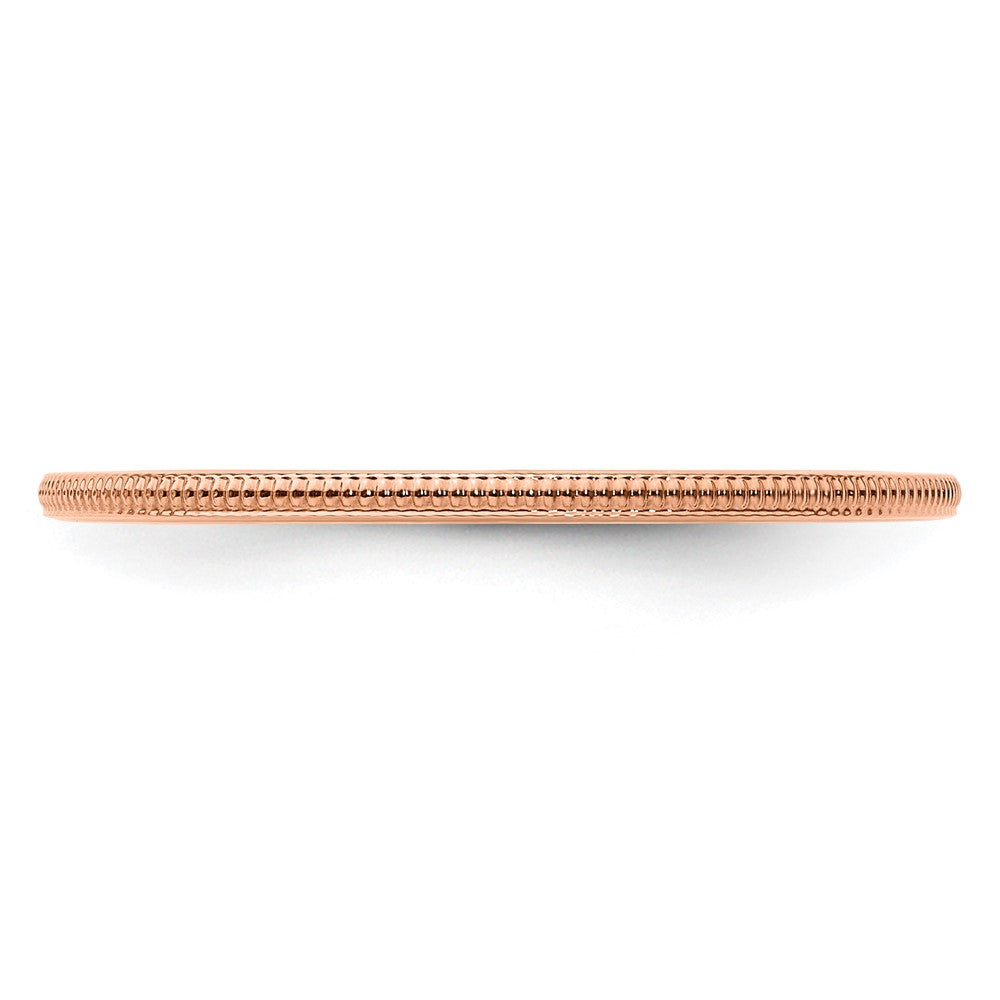 10K Rose Gold 1.2mm Milgrain Stackable Band