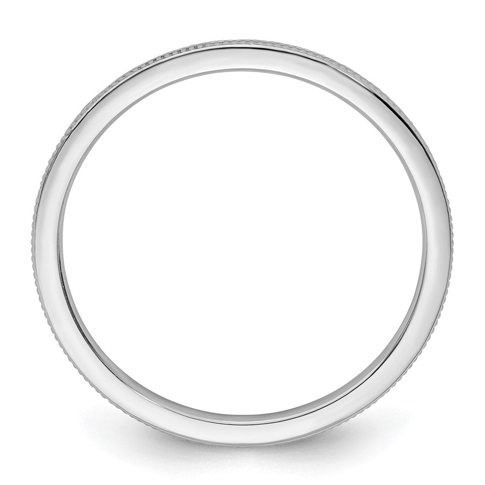 10K White Gold 1.2mm Milgrain Stackable Band
