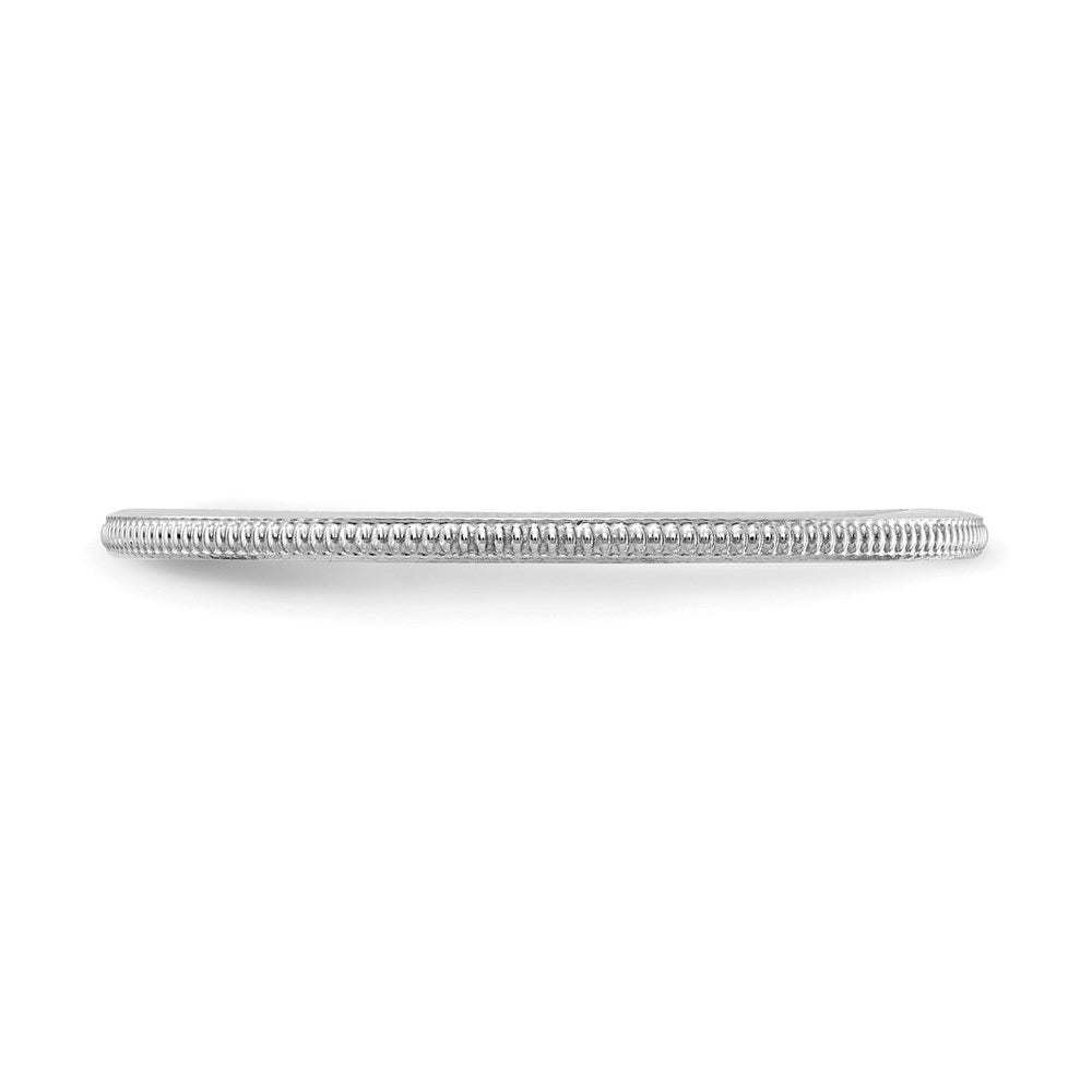 10K White Gold 1.2mm Milgrain Stackable Band