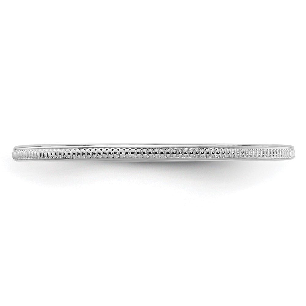 10K White Gold 1.2mm Milgrain Stackable Band