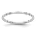 10K White Gold 1.2mm Milgrain Stackable Band