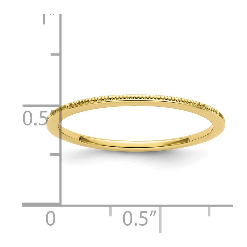 10K Gold 1.2mm Milgrain Stackable Band